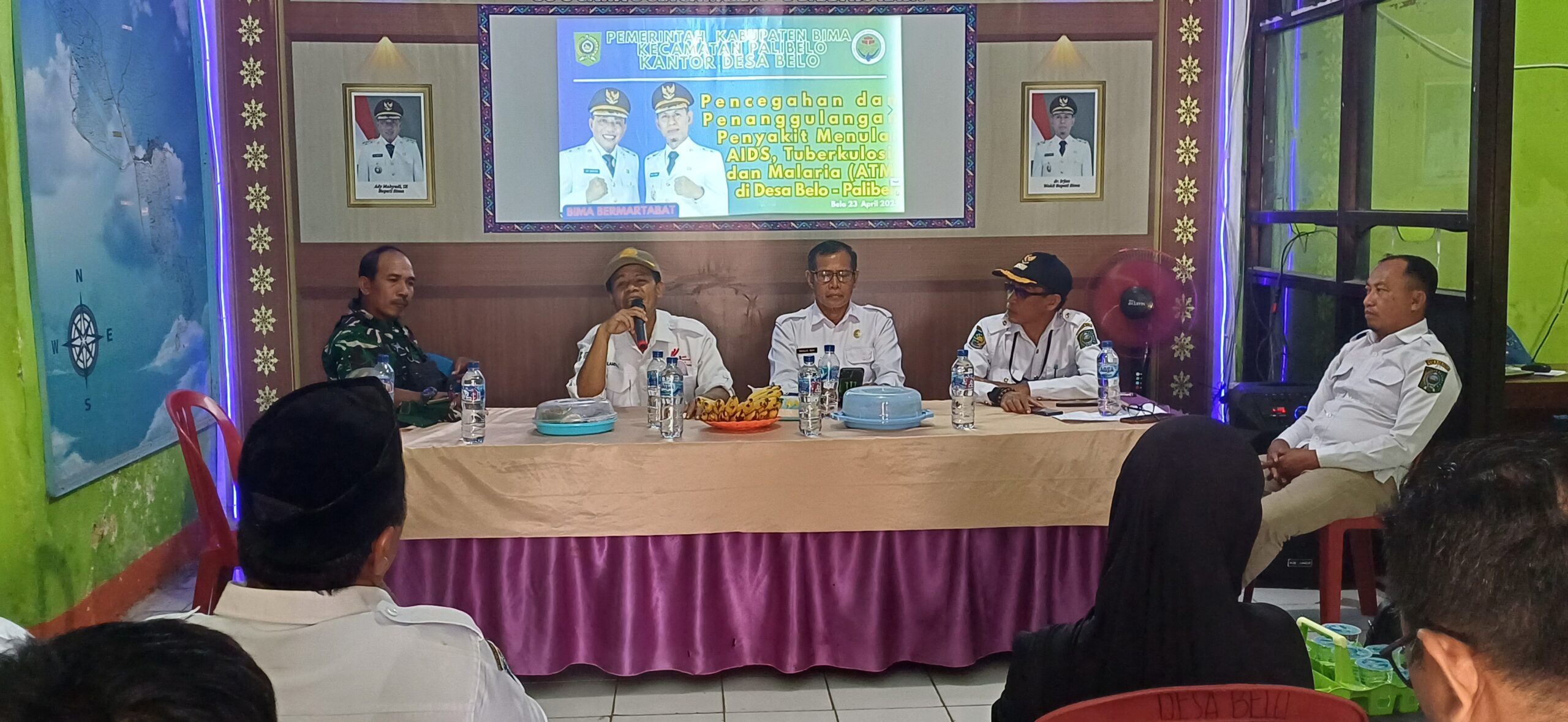 Pemdes Belo Gandeng Dikes kabupaten Bima Sosialisasi Pencegahan AIDS, Tuberculosis, dan Malaria.