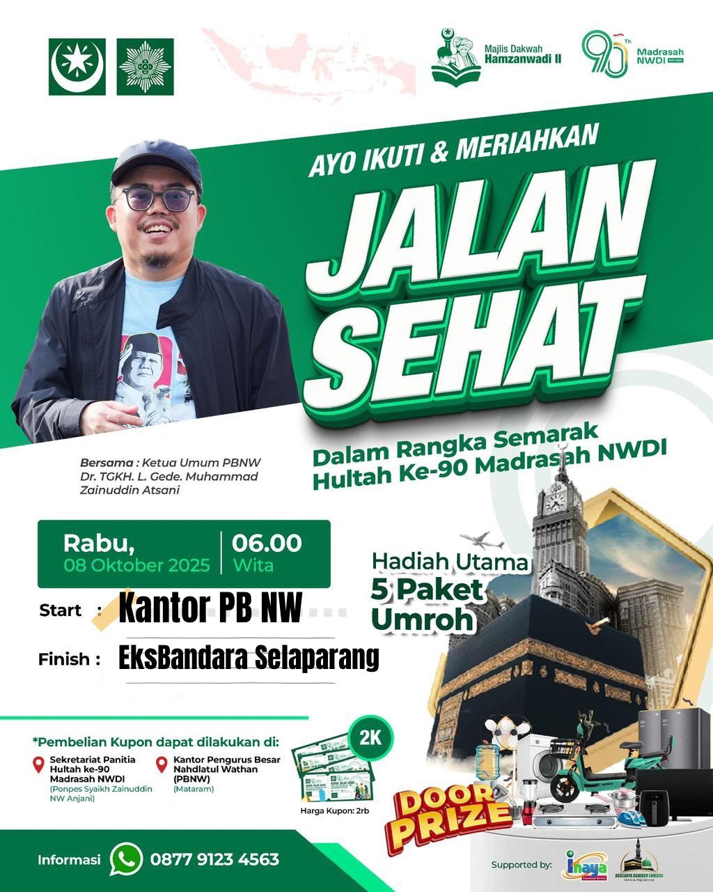 Spektakuler! Jalan Sehat Hultah Madrasah NWDI ke-90 Target 30 Ribu Peserta, Hadiah Utama Umrah