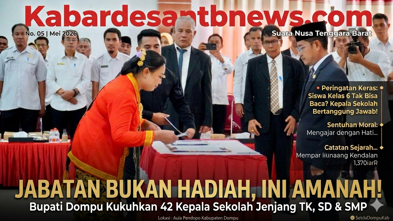 Lantik 42 Kepsek, Bupati Dompu: Ini Amanah, Bukan Hadiah