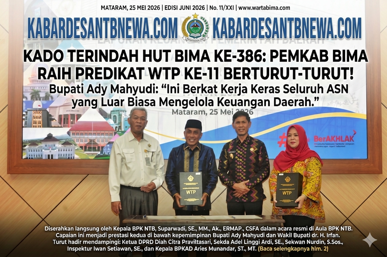 Kado Indah HUT Bima Ta 2026: Pemkab Bima Sukses Raih Predikat WTP 11 Kali Berturut-turut