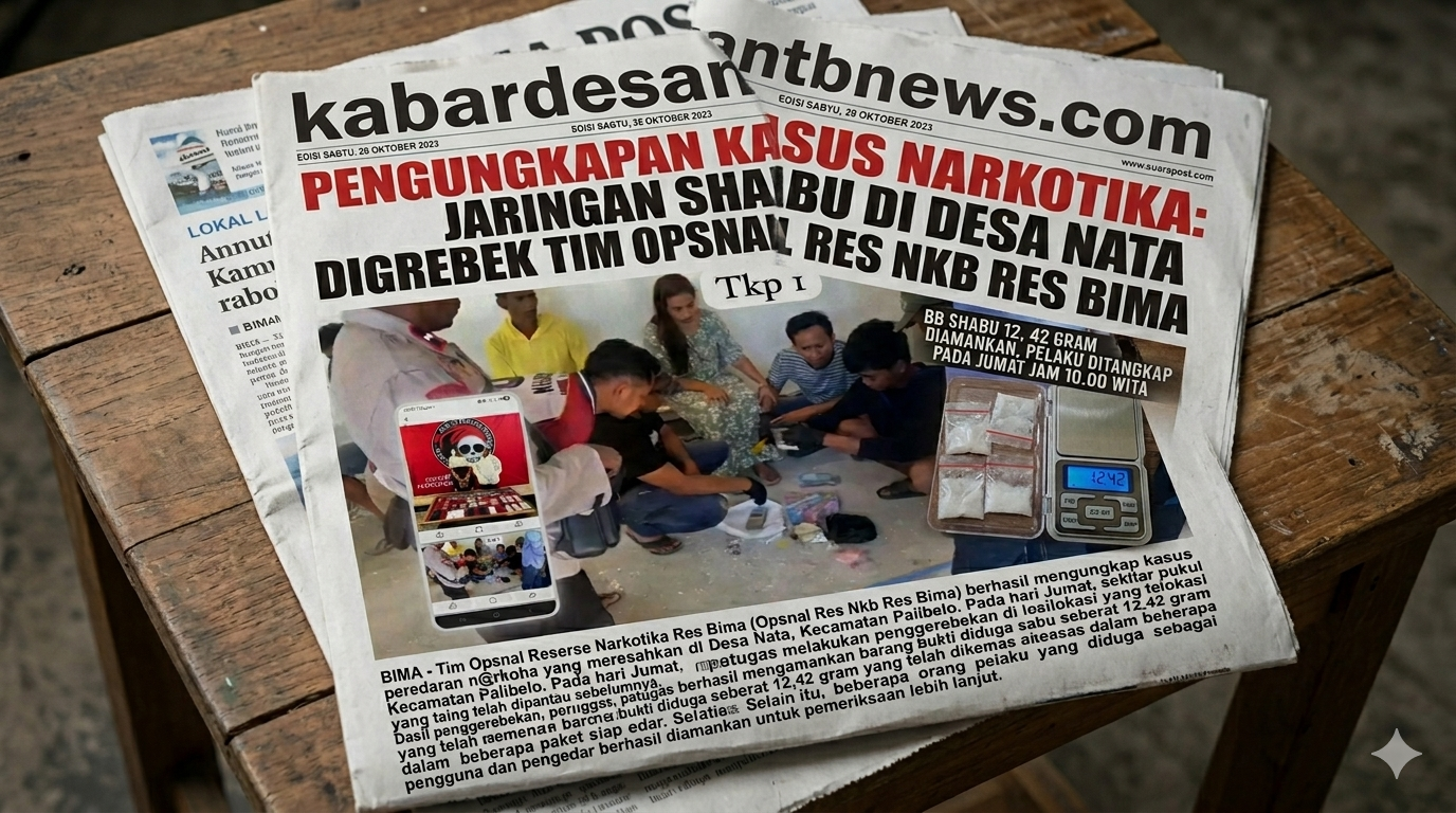 Tim Opsnal Satresnarkoba Polres Bima Gulung Jaringan Shabu 12,42 Gram di Desa Nata Palibelo