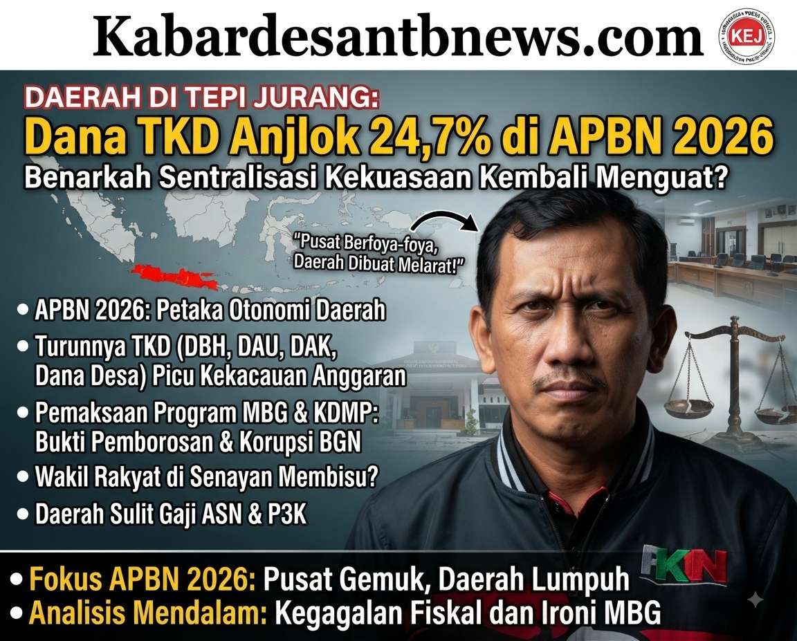 Sentralisasi Fiskal di Depan Mata: APBN 2026 Pangkas Transfer ke Daerah, Otonomi Terancam Lumpuh?
