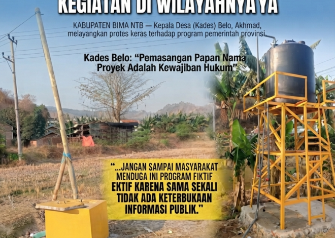 Dugaan Proyek Fiktif: Jaringan Air Bersih Desa Belo Pokir DPRD NTB Disorot Warga