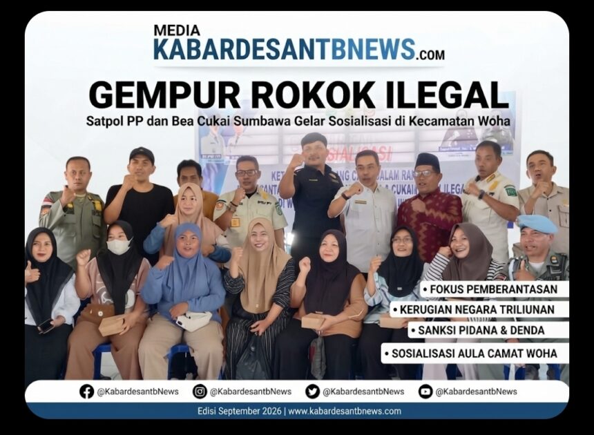 Gempur Rokok Ilegal, Satpol PP dan Bea Cukai Sumbawa Gelar Sosialisasi di Kecamatan Woha