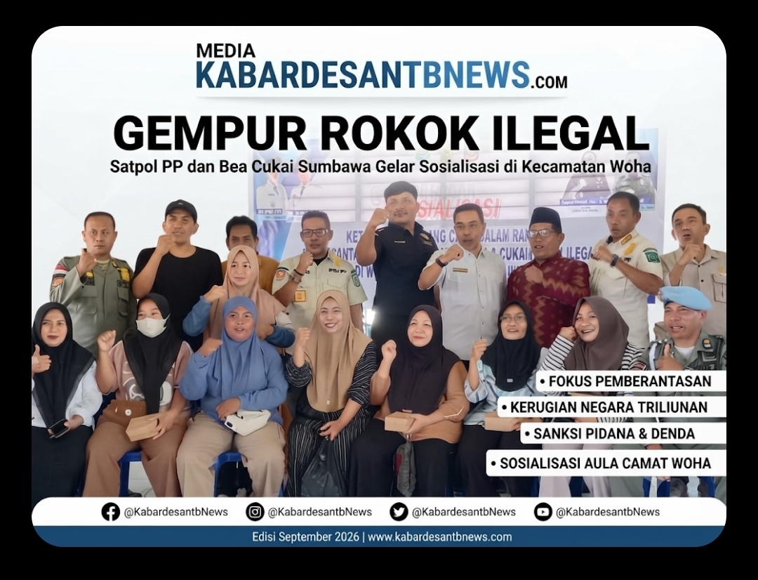 Gempur Rokok Ilegal, Satpol PP dan Bea Cukai Sumbawa Gelar Sosialisasi di Kecamatan Woha