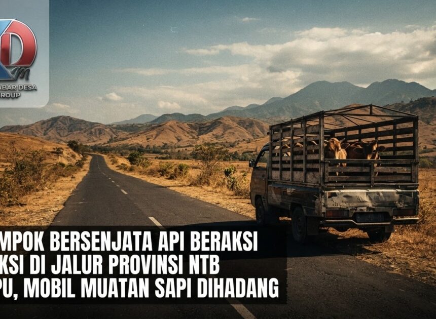 Tiga Perampok Bersenjata Api Beraksi di Jalur Provinsi NTB Dompu, Mobil Muatan Sapi Dihadang