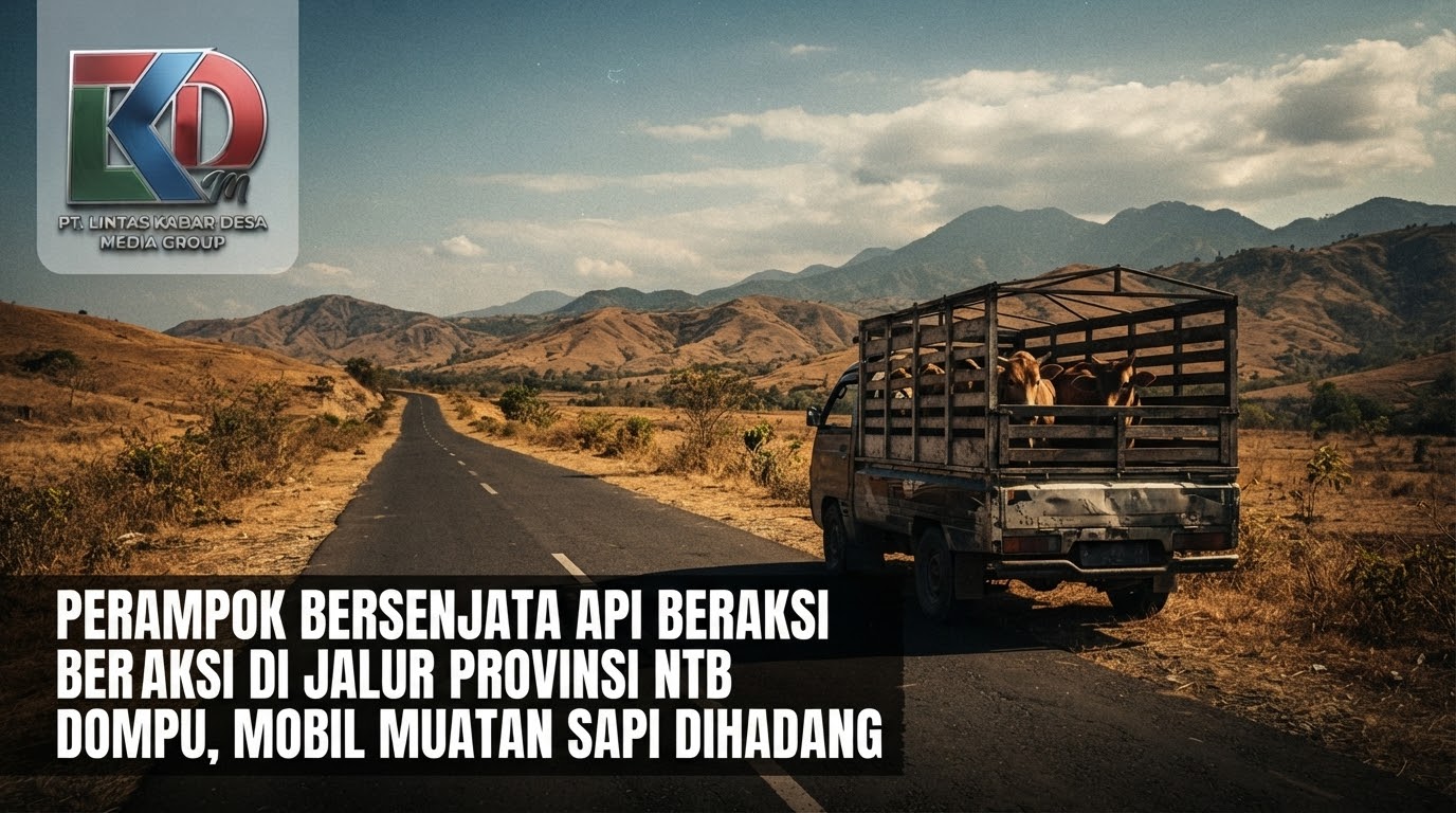 Tiga Perampok Bersenjata Api Beraksi di Jalur Provinsi NTB Dompu, Mobil Muatan Sapi Dihadang