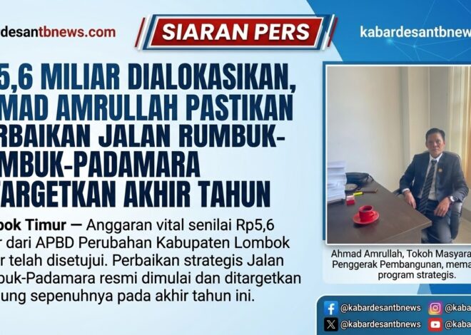 Jawab Keluhan Masyarakat, Perbaikan Jalan Rumbuk–Padamara Ditargetkan Rampung Desember