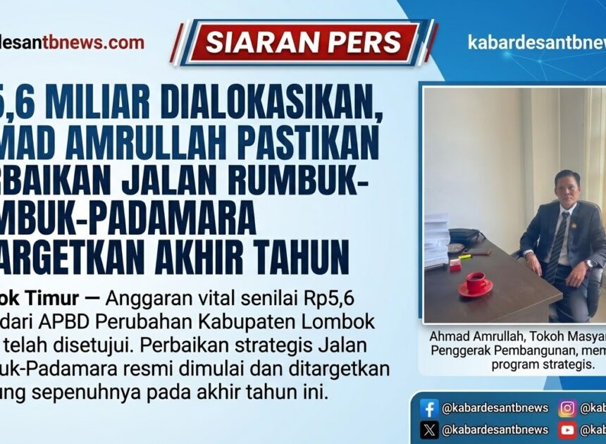 Jawab Keluhan Masyarakat, Perbaikan Jalan Rumbuk–Padamara Ditargetkan Rampung Desember