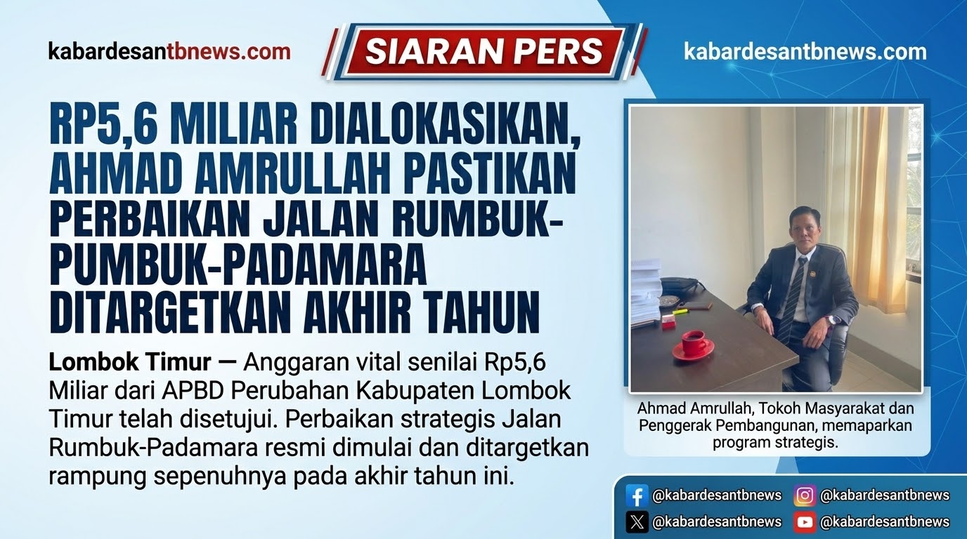 Jawab Keluhan Masyarakat, Perbaikan Jalan Rumbuk–Padamara Ditargetkan Rampung Desember