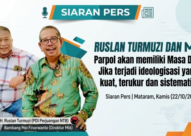 Ruslan Turmuzi dan Mi6 : Parpol yang modern butuh proses regenerasi yang ideologis, bukan Saling Eliminasi