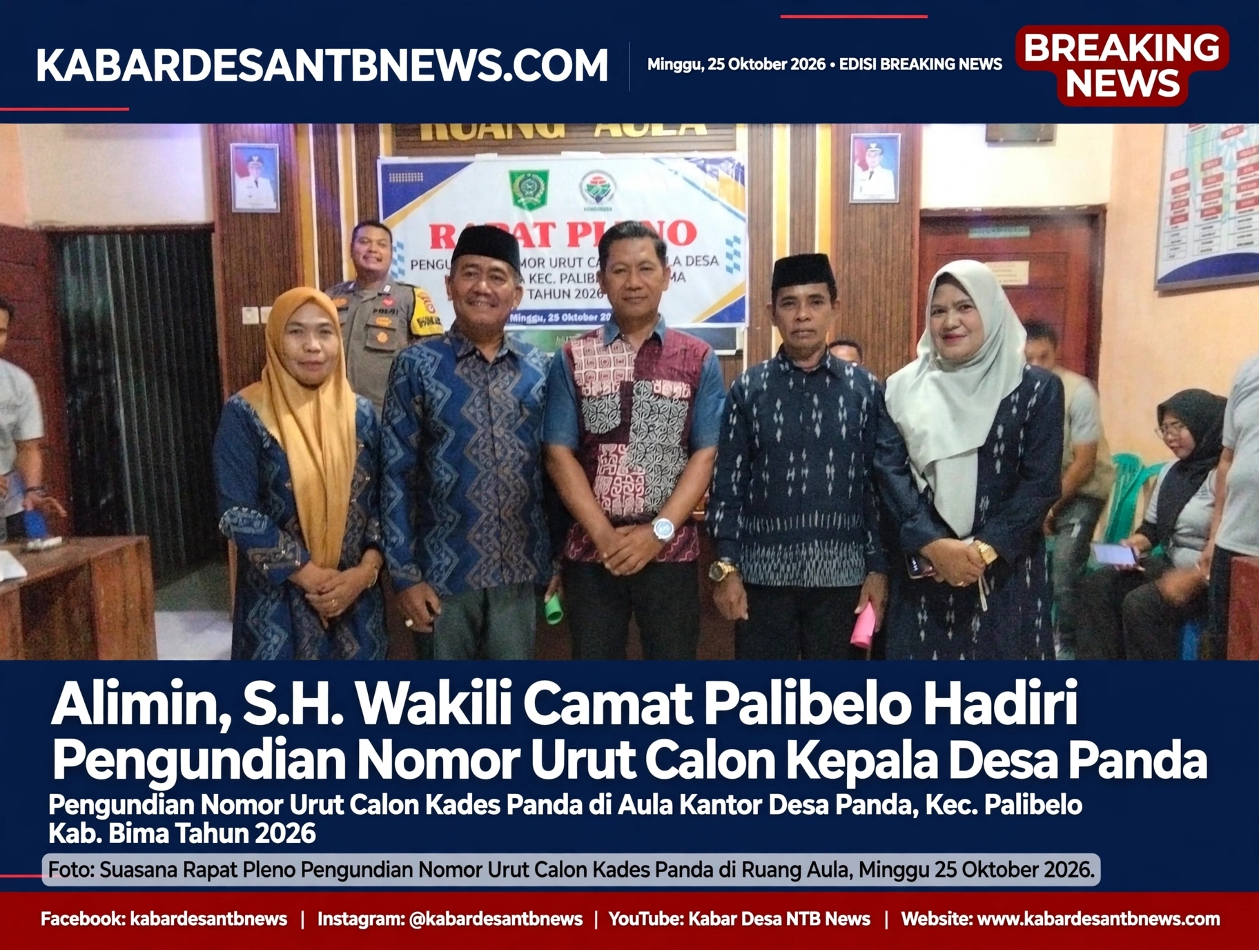 Alimin, S.H. Wakili Camat Palibelo Hadiri Pengundian Nomor Urut Calon Kepala Desa Panda